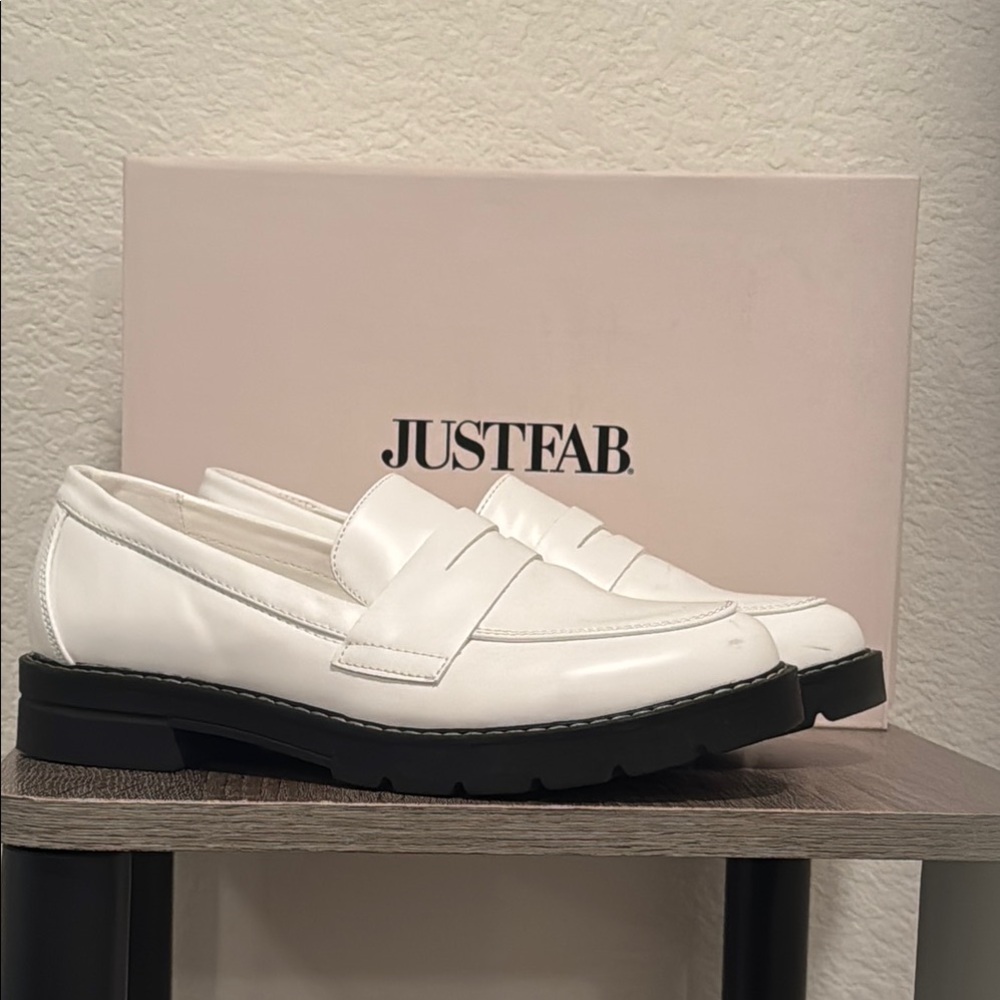 JustFab Danica Women’s White Loafers